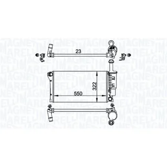 Radiateur, refroidissement du moteur MAGNETI MARELLI 350213196200