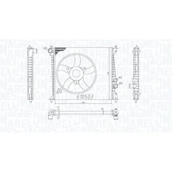Radiateur, refroidissement du moteur MAGNETI MARELLI 350213200500