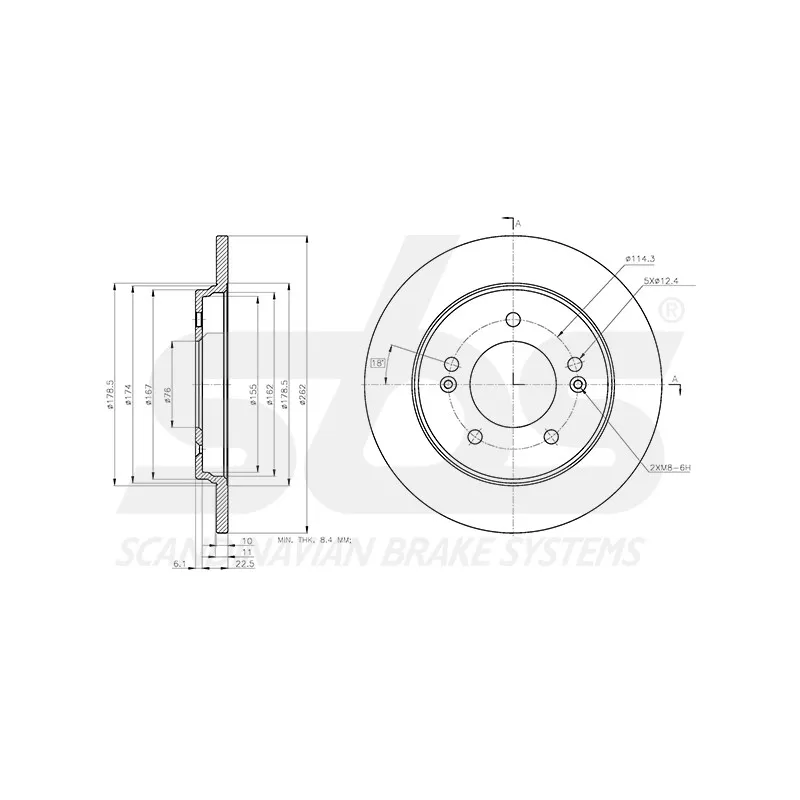 Jeu de 2 disques de frein avant SBS 1815313462 - Visuel 2