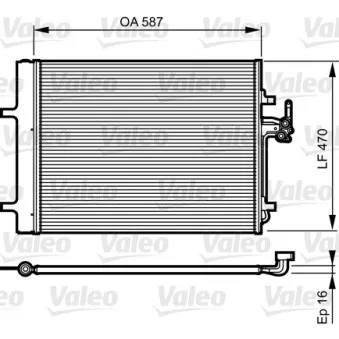 Condenseur, climatisation VALEO 814184 pour FORD MONDEO 2.0 Flexifuel - 145cv