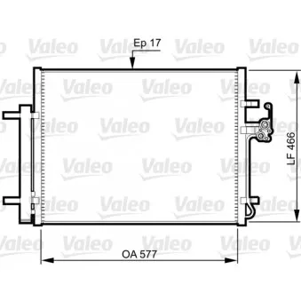Condenseur, climatisation VALEO 814360 pour FORD MONDEO 2.0 Flexifuel - 145cv