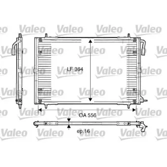 Condenseur, climatisation VALEO 817283 pour PEUGEOT 206 1.4 HDI - 68cv