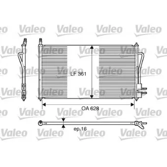 Condenseur, climatisation VALEO 817493 pour FORD FOCUS 1.6 16V - 100cv