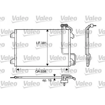 Condenseur, climatisation VALEO 817509 pour RENAULT SCENIC 2.0 16V - 139cv