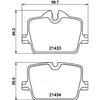 Jeu de 4 plaquettes de frein arrière HELLA 8DB 355 040-911 pour BMW Z4 sDrive 20 i - 197cv
