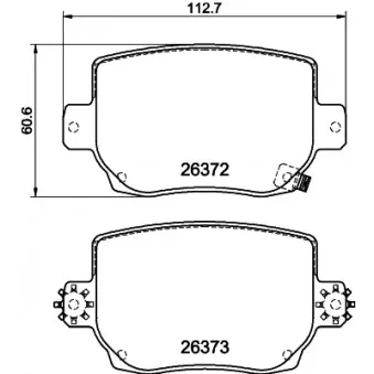 Jeu de 4 plaquettes de frein arrière HELLA OEM 800824600C