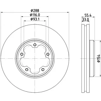 Jeu de 2 disques de frein avant HELLA OEM BK211125HA