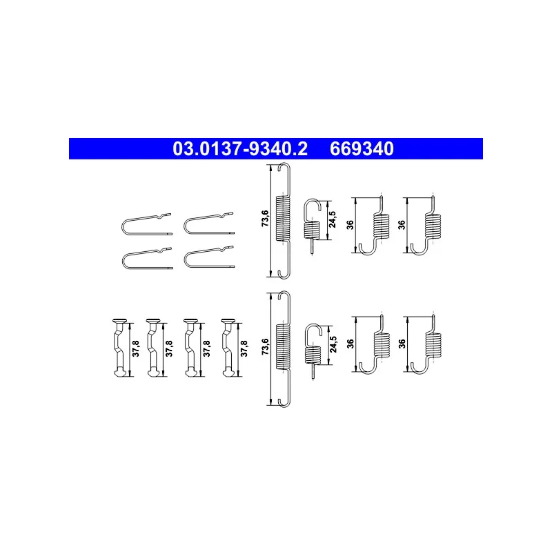Kit d'accessoires, mâchoires de frein de stationnement ATE 03.0137-9340.2 - Visuel 1