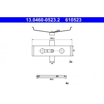 Kit d'accessoires, plaquette de frein à disque METZGER 109-0054