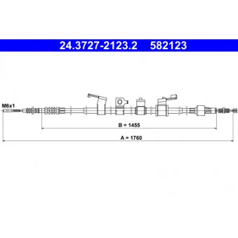 Tirette à câble, frein de stationnement ATE [24.3727-2123.2]