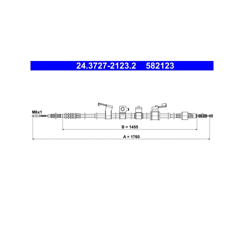 Tirette à câble, frein de stationnement ATE 24.3727-2123.2 - Visuel 1