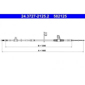Tirette à câble, frein de stationnement ATE 24.3727-2125.2