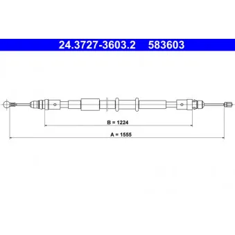 Tirette à câble, frein de stationnement ATE OEM 364006372R
