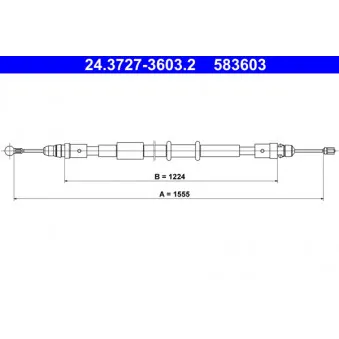 Tirette à câble, frein de stationnement ATE 24.3727-3603.2