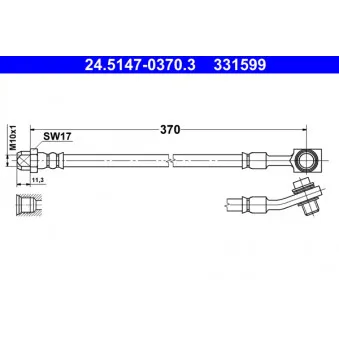 Flexible de frein ATE 24.5147-0370.3 pour MERCEDES-BENZ CLASSE E E 220 d 4-matic - 194cv