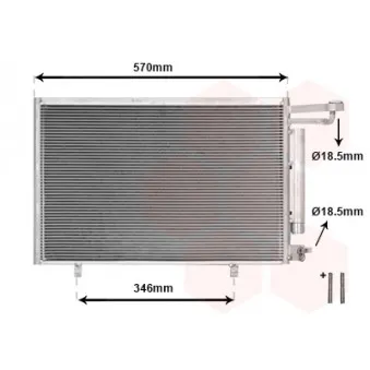 Condenseur, climatisation VAN WEZEL 18005615 pour FORD FIESTA 1.5 TDCi - 95cv