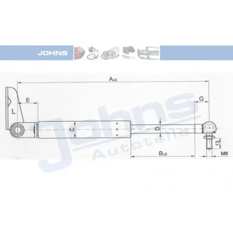 Vérin de hayon, de coffre JOHNS [45 15 95-91]