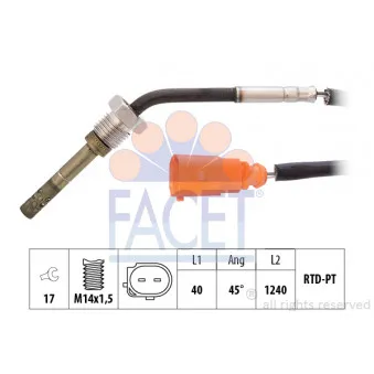 Capteur, température des gaz FACET OEM 070906088Q