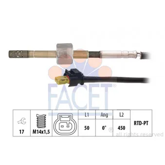 Capteur, température des gaz FACET OEM 226304GC0A