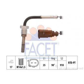 Capteur, température des gaz FACET OEM 03g906088c