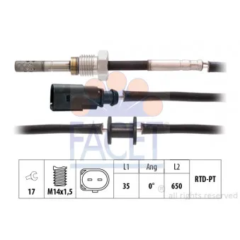 Capteur, température des gaz FACET OEM 03G906088L