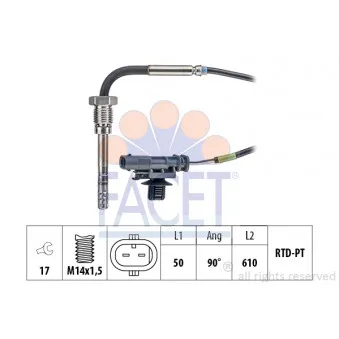 Capteur, température des gaz FACET OEM 55269085