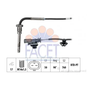 Capteur, température des gaz FACET OEM 1481255PV0000