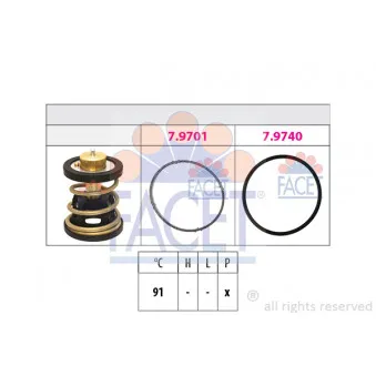 Thermostat, liquide de refroidissement FACET OEM 230420