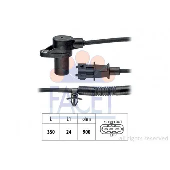 Capteur d'angle, vilebrequin FACET 9.0850 pour HYUNDAI I30 1.6 CDI - 95cv