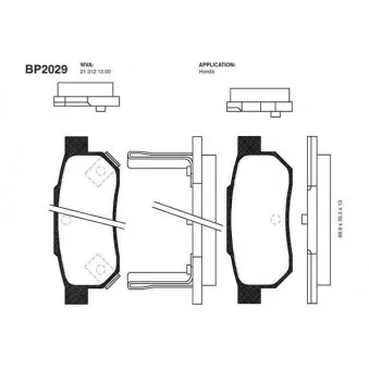 KAVO PARTS BP-2029 - Jeu de 4 plaquettes de frein avant