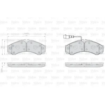 Jeu de 4 plaquettes de frein arrière VALEO OEM D40609X60A