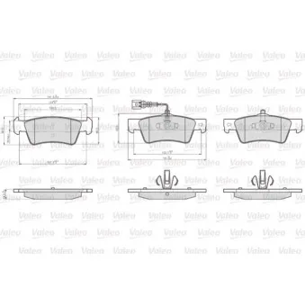 Jeu de 4 plaquettes de frein arrière VALEO OEM 7L6698451