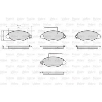 Jeu de 4 plaquettes de frein avant VALEO OEM 410609X226