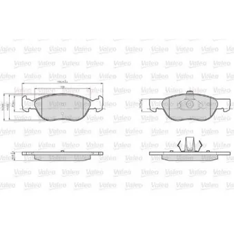 Jeu de 4 plaquettes de frein avant VALEO OEM 0044205520