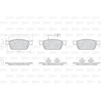 Jeu de 4 plaquettes de frein avant VALEO OEM 7E0698151C