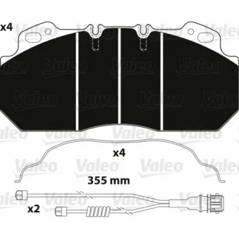 Jeu de 4 plaquettes de frein avant VALEO OEM 5001833114
