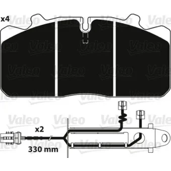 Jeu de 4 plaquettes de frein avant VALEO 882229 pour MAN L2000 7,163 - 160cv