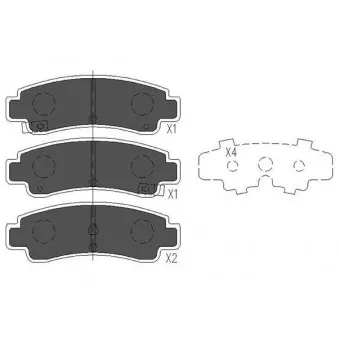 KAVO PARTS KBP-6543 - Jeu de 4 plaquettes de frein avant