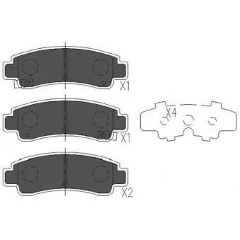 KAVO PARTS KBP-6546 - Jeu de 4 plaquettes de frein avant