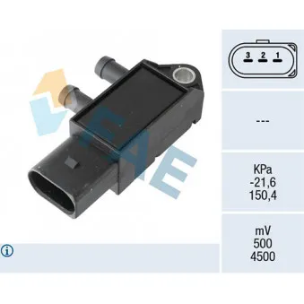 Capteur, pression des gaz échappement FAE OEM 03N906051C
