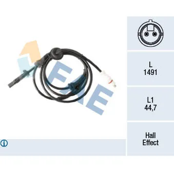 Capteur, vitesse de roue FAE OEM 47752064