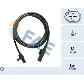 Capteur, vitesse de roue FAE OEM 2E0927801A