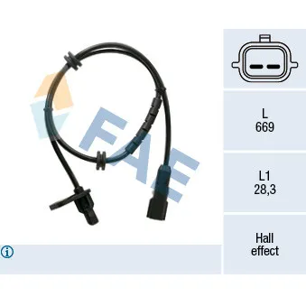 Capteur, vitesse de roue arrière droit FAE OEM 479502178r Capteur, vitesse de roue arrière droit FAE OEM 479502178r
