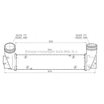 Intercooler, échangeur AVA QUALITY COOLING BW4631