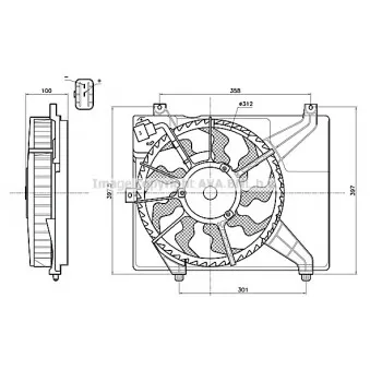 Ventilateur, refroidissement du moteur AVA QUALITY COOLING HY7604