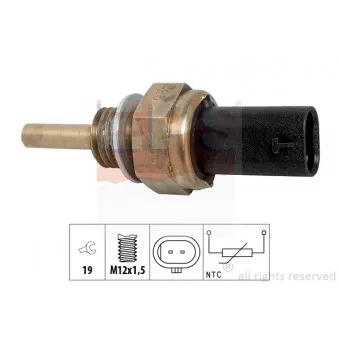 Sonde de température, liquide de refroidissement EPS 1.830.379 pour OPEL INSIGNIA 2.0 CDTi 4x4 - 170cv