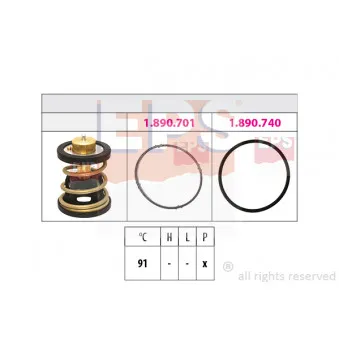 Thermostat, liquide de refroidissement EPS 1.879.975 pour BMW X3 xDrive 30d - 249cv