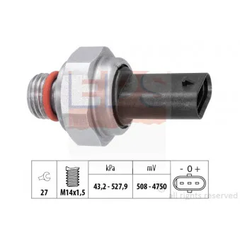 Capteur, pression des gaz échappement EPS 1.980.007 pour VOLVO V60 D3 - 150cv