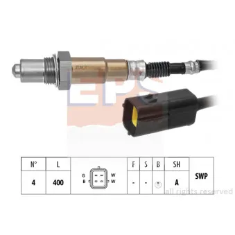 Sonde lambda EPS 1.998.559 pour DAEWOO LACETTI 1.6 - 109cv