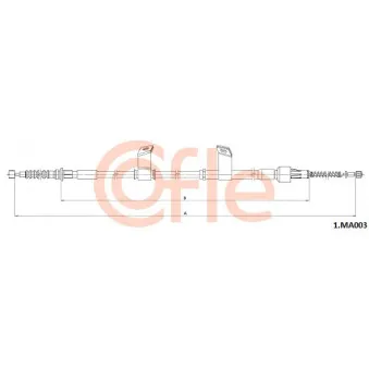 Tirette à câble, frein de stationnement arrière gauche COFLE [1.MA003]